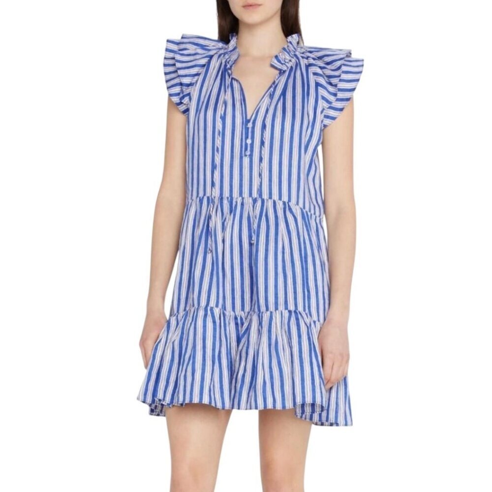 Veronica Beard Flutter Sleeve Tiered Zee Dress Womens Size 10 Resortwear Wedding